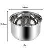 Rice Cooker Stainless Steel Inner Pot, For Multifunctional Rice Cookers, Replacement Option That Swaps Out Your Old Pot, Ensuring Long Lasting Use(4L) view 2