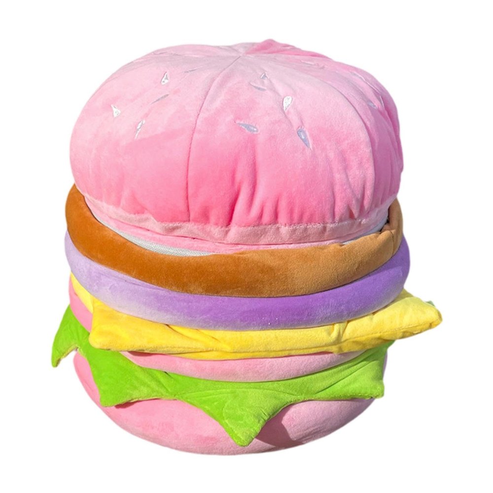 Ioensy Shoe Changing Stool Hamburger Shaped Stool Creative Cute Decorative with Storage Home Decor for Entryway Office Living Room, Fruit Burger