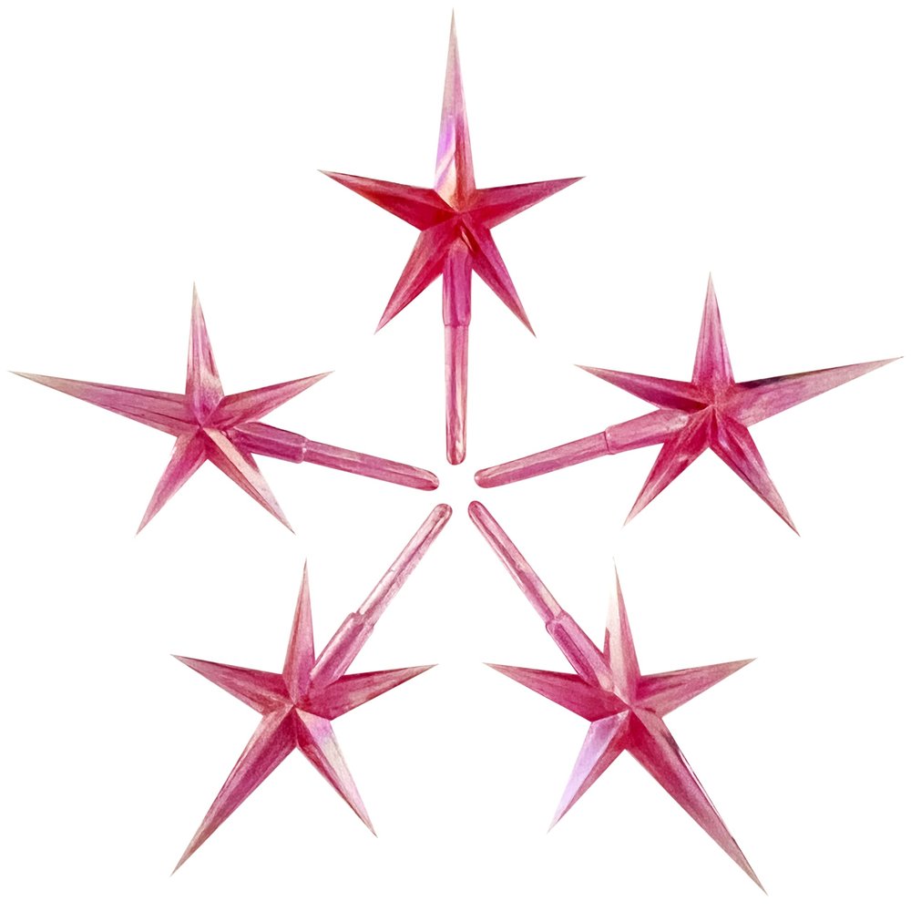 National Artcraft Medium - Aurora - Modern Iridescent Star for Ceramic Christmas Trees - (Pkg/5)