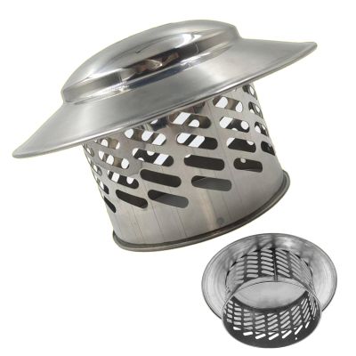 2.95/3.15/4.33/6.3/7.87 in Round Roof Cap, 304 Stainless Steel Fireplace Chimney Cover, Stove Pipe Rain Cap for Outside, Chimney Flue Exhaust Hood with Bird Guard(8 cm-3.15 in)