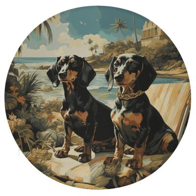 HEBVNJF Seat Cushion Round Pillow Cushion Dachshund Dog Bento Floor Cushions for Window Seat Bench Chair Reading Nook