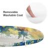 HEBVNJF Seat Cushion Round Pillow Cushion Peacock Watercolor Painting Floor Cushions for Window Seat Bench Chair Reading Nook view 3