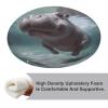 HEBVNJF Seat Cushion Round Pillow Cushion Diving Hippo Floor Cushions for Window Seat Bench Chair Reading Nook view 4