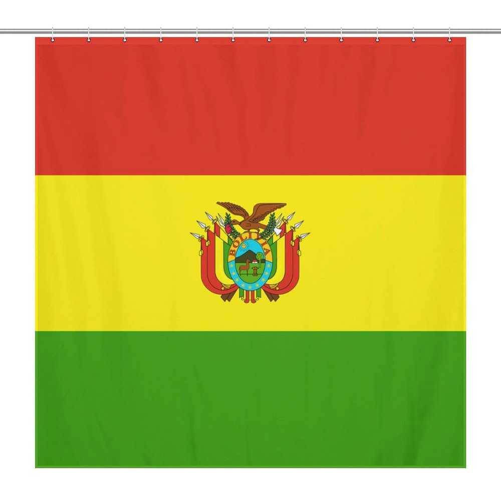 Bolivia Flag Shower Curtain 72x72Inch (183x183cm),Sturdy Wear-Resisting Bathroom Curtain with Hooks, Lightweight Partition Bath Curtain