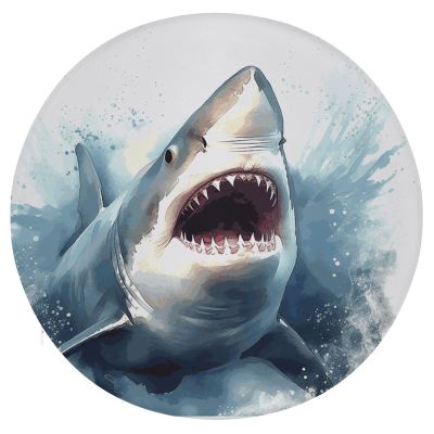 HEBVNJF Seat Cushion Round Pillow Cushion Shark in The Sea Floor Cushions for Window Seat Bench Chair Reading Nook