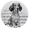 HEBVNJF Seat Cushion Round Pillow Cushion Dachshund Music Notes Floor Cushions for Window Seat Bench Chair Reading Nook view 1