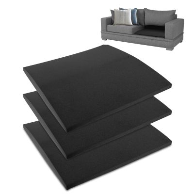 KTZCTPCA 3Pcs Couch Cushion Support, Seat Under Cushion, Under Sofa Sag Repair Pad, Sofa Furniture Seat Sagging Repair, Curved high-Density Foam Sofa Pad Support for Home Use (Black)