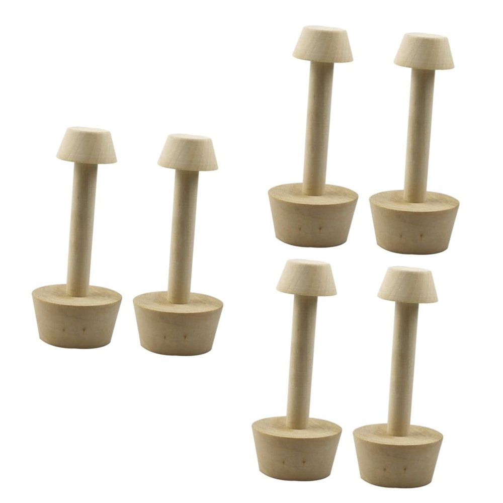 LIOOBO 3 Sets 2 Pcs Kitchen Tamper Tool Tart Tamper Smooth Surface Wood Material Safe for Egg Tart Molds
