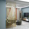 8 Pcs Wall Partition Room Divider Floor to Ceiling Metal Post Privacy Screens Privacy Screens Columnar with Adjustable Feet Simple Modern Entrance Restaurant Office Decor Column(Gold,215cm/84.6in/7.05 view 1