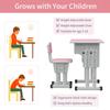 Cantonape Kids Desk and Chair Set for Boys Girl Study Home School, Pink view 3