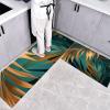 Anti Fatigue Kitchen Rug Sets 2 Piece Nature SceneryNon Slip Kitchen Mats for Floor Cushioned Rugs Waterproof Comfort Standing Mat Runner Palm Leavesfor Home Office,Sink,Laundry40*60+40*120CM view 4