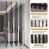 8 Pcs Wall Partition Room Divider Floor to Ceiling Metal Post Privacy Screens Privacy Screens Columnar with Adjustable Feet Simple Modern Entrance Restaurant Office Decor Column(Black White,140cm/55.1 view 4