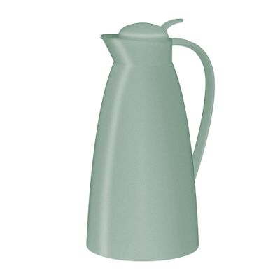 alfi Eco 1.0 L, mint green, insulated jug with hygienic tempered glass insert made of plastic, screw cap with comfortable push button, pouring with one hand, ideal as a coffee pot, teapot, BPA-free