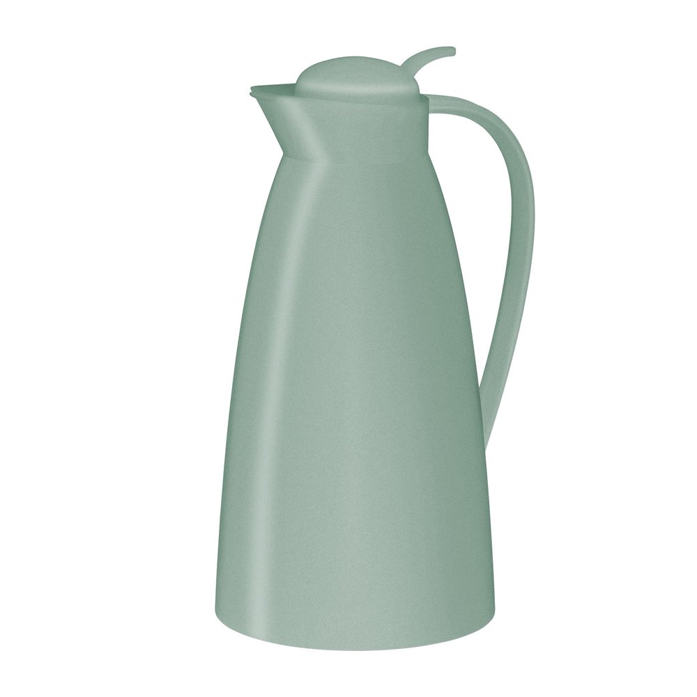 alfi Eco 1.0 L, mint green, insulated jug with hygienic tempered glass insert made of plastic, screw cap with comfortable push button, pouring with one hand, ideal as a coffee pot, teapot, BPA-free