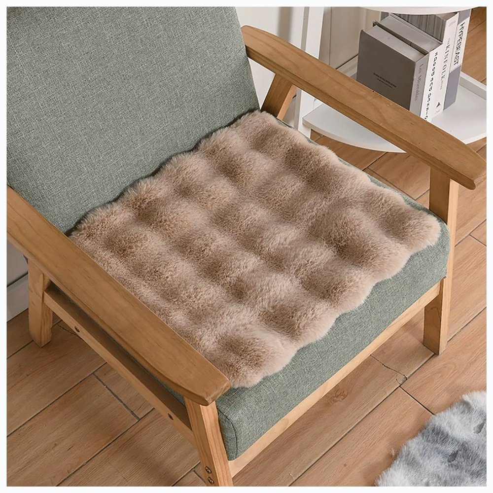 BLLMTEAR Square Chair Cushion 12/14/16/18/20/24" Back Non-Slip Fur Seat Cushion Pad Soft Floor Cushions for Home Office Restaurant Chair(3,30cm/12in)