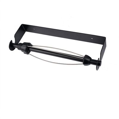 Black Cabinet Punch-Free Kitchen Paper Towel Holder Stainless Steel Damping Paper Towel Holder Wall-Mounted Paper roll Holder,Black,30 * 10.3 * 4cm