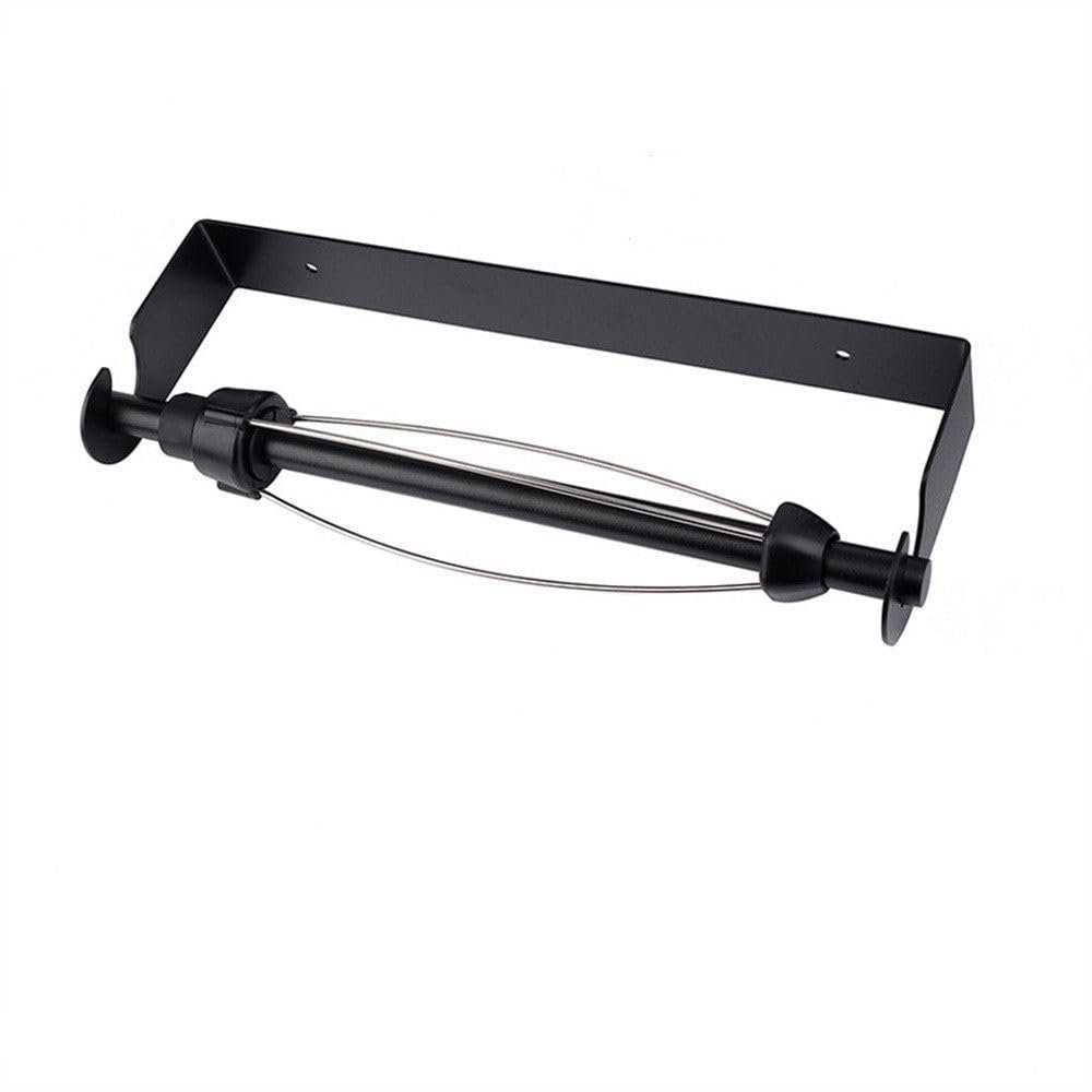 Black Cabinet Punch-Free Kitchen Paper Towel Holder Stainless Steel Damping Paper Towel Holder Wall-Mounted Paper roll Holder,Black,30 * 10.3 * 4cm