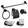 304 Stainless Steel Bathroom Storage Rack Set Toilet Brush Bathroom Towel Rack Bathroom Storage Paper Towel Rack,Black,Cup Holder view 4