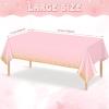 1 Pack Pink and Gold Plastic Tablecloth for Parties, Pink Disposable Table Cloth for Rectangle Tables, Gold Stamping Dot Confetti Light Pink Tablecloth for Birthday Wedding Baby Shower Party, 54x108" view 2