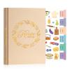 Lanpn A5 Blank Recipe Book Cookbook to Write in Your Own Recipes, Leather Cover Waterproof Empty Cooking Journal for 70 Recipes, Recipe Notebook with Stickers to Organize Your Family Recipes, Oat view 1