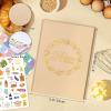Lanpn A5 Blank Recipe Book Cookbook to Write in Your Own Recipes, Leather Cover Waterproof Empty Cooking Journal for 70 Recipes, Recipe Notebook with Stickers to Organize Your Family Recipes, Oat view 2