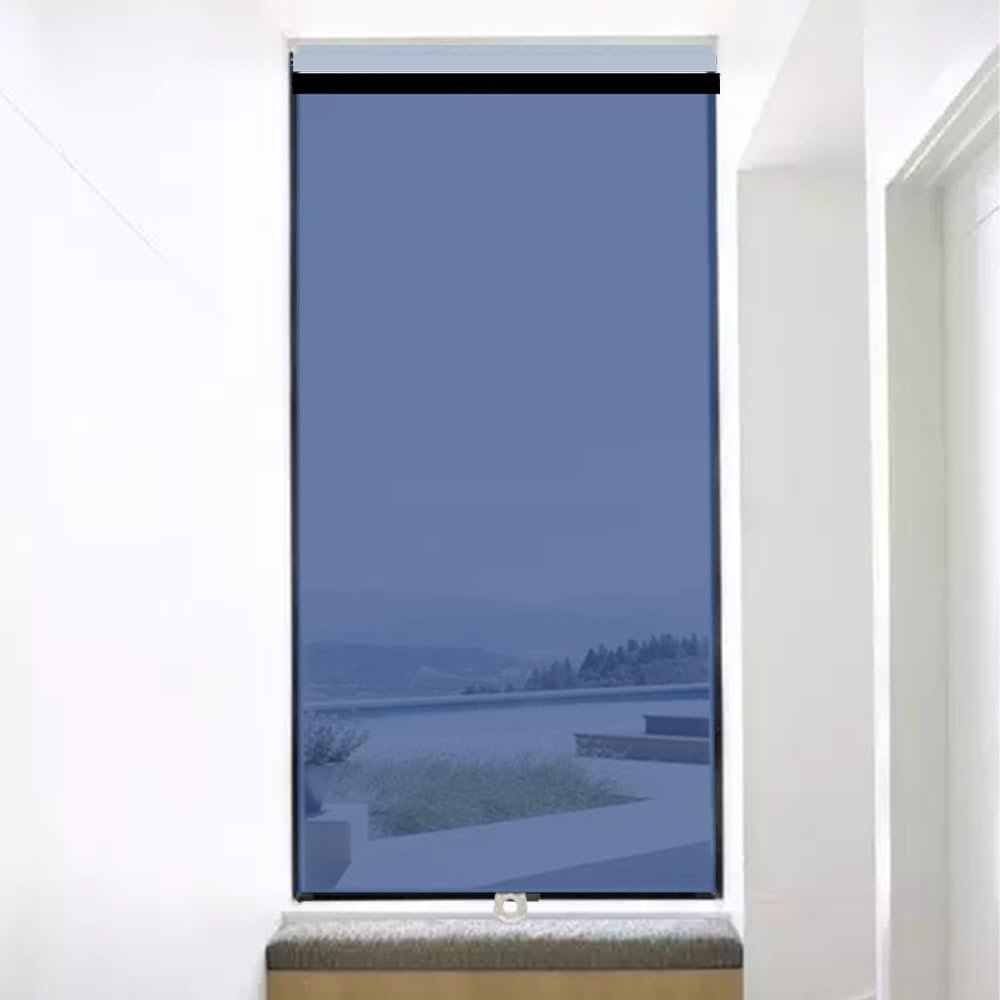 One-Way Mirror Window Tint Roller Blind No-Drill See-Through Privacy Shade