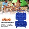 2PCS Egg Holder, 6 Grids Handheld Egg Carrier Large Capacity Plastic Food Organizer Box with Handle for Camping Hiking (Blue) view 2