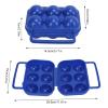 2PCS Egg Holder, 6 Grids Handheld Egg Carrier Large Capacity Plastic Food Organizer Box with Handle for Camping Hiking (Blue) view 4