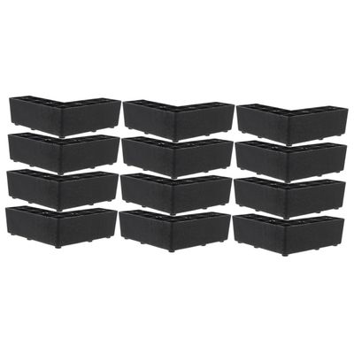 Hoement 12pcs Feet Furniture Legs Bed Riser for Sofa Couch Risers Bed Leg Pads Chair Table for Desk Plastic