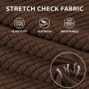 5 Piece Stretch couch cover for 2 Cushion Couch Loveseat Cover, washable Sofa cover for 2 Backrest And Seat Non Slip Sofa Slipcover Furniture Protector with Elastic Bottom-Light coffee-Medium view 3