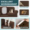 5 Piece Stretch couch cover for 2 Cushion Couch Loveseat Cover, washable Sofa cover for 2 Backrest And Seat Non Slip Sofa Slipcover Furniture Protector with Elastic Bottom-Light coffee-Medium view 4
