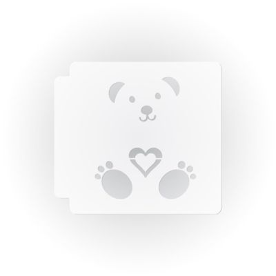 Teddy Bear with Hearts 783-E761 Stencil (4 inch)