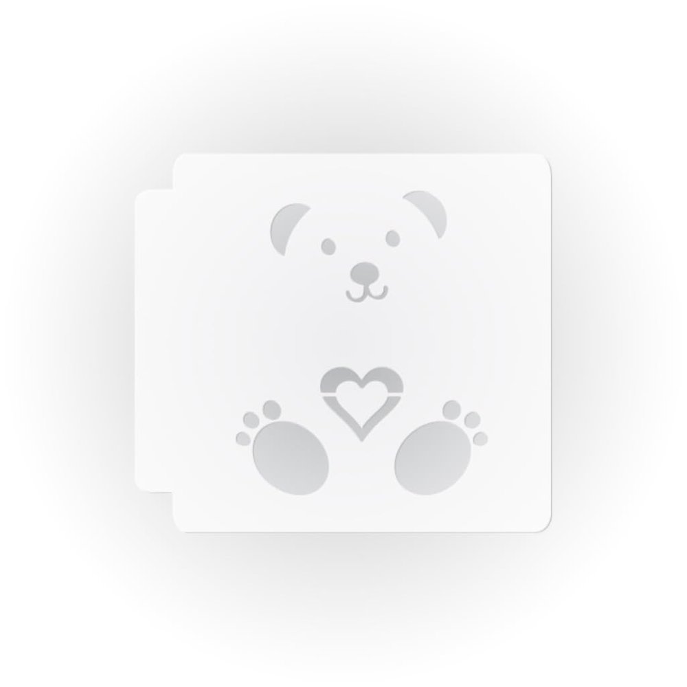 Teddy Bear with Hearts 783-E761 Stencil (4 inch)