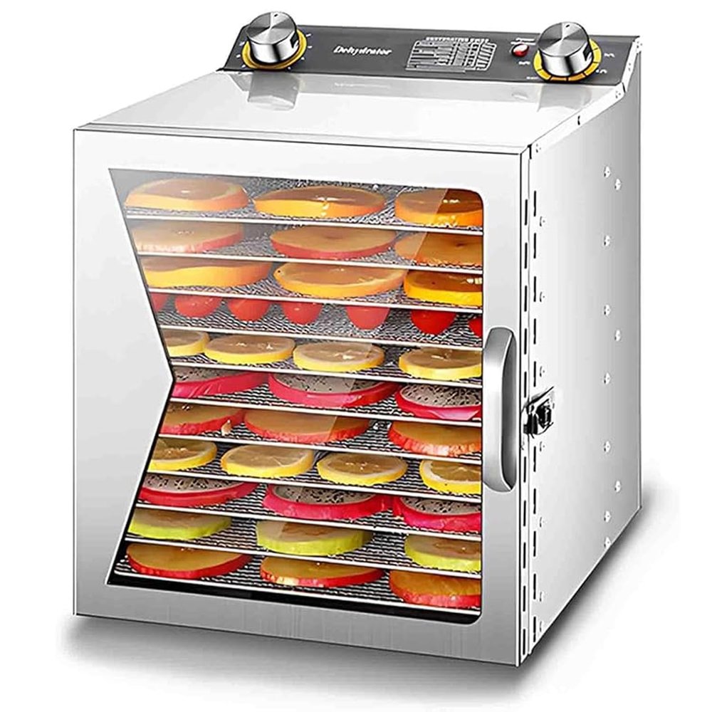 Lylunnamsp Commercial Food-Dehydrator Machine with Trays, Large Food-Dehydrator for Food Dryer Dehydrator,Stainless Steel Fruit Dehydrator for Jerky, Meat, Beef, Herbs,12 Layer