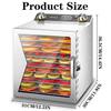 Lylunnamsp Commercial Food-Dehydrator Machine with Trays, Large Food-Dehydrator for Food Dryer Dehydrator,Stainless Steel Fruit Dehydrator for Jerky, Meat, Beef, Herbs,12 Layer view 2