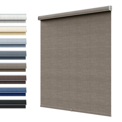 SLKWDOBD Linen Roller Shades, Cordless Blinds, Light Brown, 32" W x 48" H