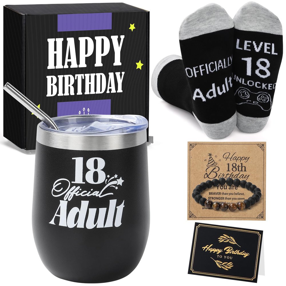 18 Year Old Boy Birthday Gift Ideas, Unique Funny Birthday Gift Set for 18th Teenage Boys, Eighteen Year Old Gifts ideas for Boys Son Grandson Nephew Friend