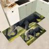 Anti Fatigue Kitchen Rug Sets 2 Piece WildlifeNon Slip Kitchen Mats for Floor Cushioned Rugs Waterproof Comfort Standing Mat Runner Walking Elephantsfor Home Office,Sink,Laundry40*60+40*120CM view 3