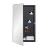 DYLLOR Black Plastic Medicine Mirror Cabinet for Bathroom with 16 x 26 inch Beveled Edge Mirror, Recessed and Surface Mount view 1