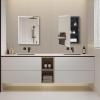 DYLLOR Black Plastic Medicine Mirror Cabinet for Bathroom with 16 x 26 inch Beveled Edge Mirror, Recessed and Surface Mount view 4