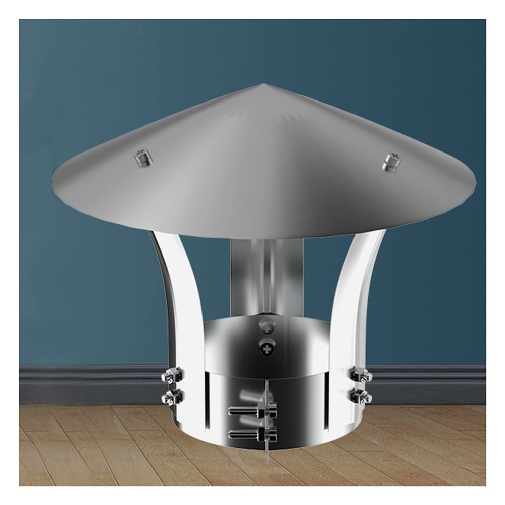 Chimney cap,chimney cowl,Chimney Flue Cone Top Rain Cap,Galvanized Chimney Cowl,Roof Line Cap Stainless Steel,Stainless Steel Round Roof Cap for All Weather Conditions,Suitable for All Fuel,(D10cm/3.9