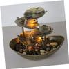 Alipis Creative Lotus Leaf Ingot Tabletop Fountain with Led Night Light Relaxing Water Flowing Ornament for Home Office and Meditation Decor view 3