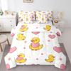 Erosebridal Duck Comforter Set Twin Funny Duck Animals Bedding Sets for Boys Kids Teens 7 Piece Stars Love Heart Print Bed in A Bag Romantic Cute Themed Sheet Set with Comforter view 1