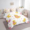 Erosebridal Duck Comforter Set Twin Funny Duck Animals Bedding Sets for Boys Kids Teens 7 Piece Stars Love Heart Print Bed in A Bag Romantic Cute Themed Sheet Set with Comforter view 3