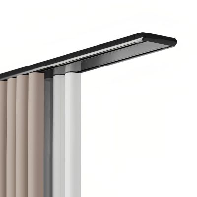 Ceiling Curtain Track - Aluminium Curtain Rails - Double Track for Curtains, Room Dividers - for Office, Living Room(Black,10.5FT/320CM)