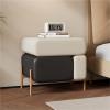 3-Drawers Creative Partition Nightstand Rounded Corners Leather Finish Bedside Table Modern Storage Cabinet Minimalist Wood End Table for Home Living Room Study,Ideal for Home view 1