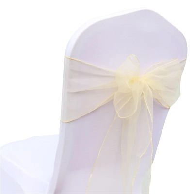 YHTNZN 10/50/100Pcs Chair Sashes Knot Bands Chair Bows for for Wedding Party Banquet Event Country Wedding Chair Decoration for Weddings, Parties(Champagne,50pcs)