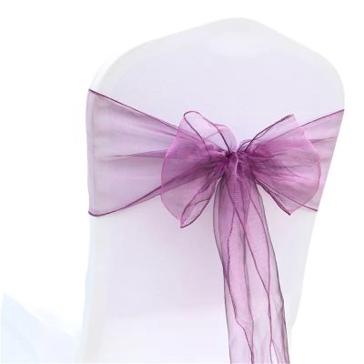 YHTNZN 10/50/100Pcs Chair Sashes Knot Bands Chair Bows for for Wedding Party Banquet Event Country Wedding Chair Decoration for Weddings, Parties(Purple,100pcs)