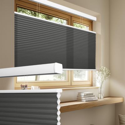 SEEUNANA Top Down Bottom Up Shades Cordless Cellular Shades,1.5inch Light Filtering Blinds for Indoor Windows Thermal Blinds&Shades,Black,69" W x 56" H