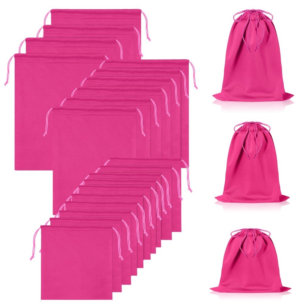 20 Pcs Satin Game Storage Bags for Women Men, M,L,XL, Hot Pink